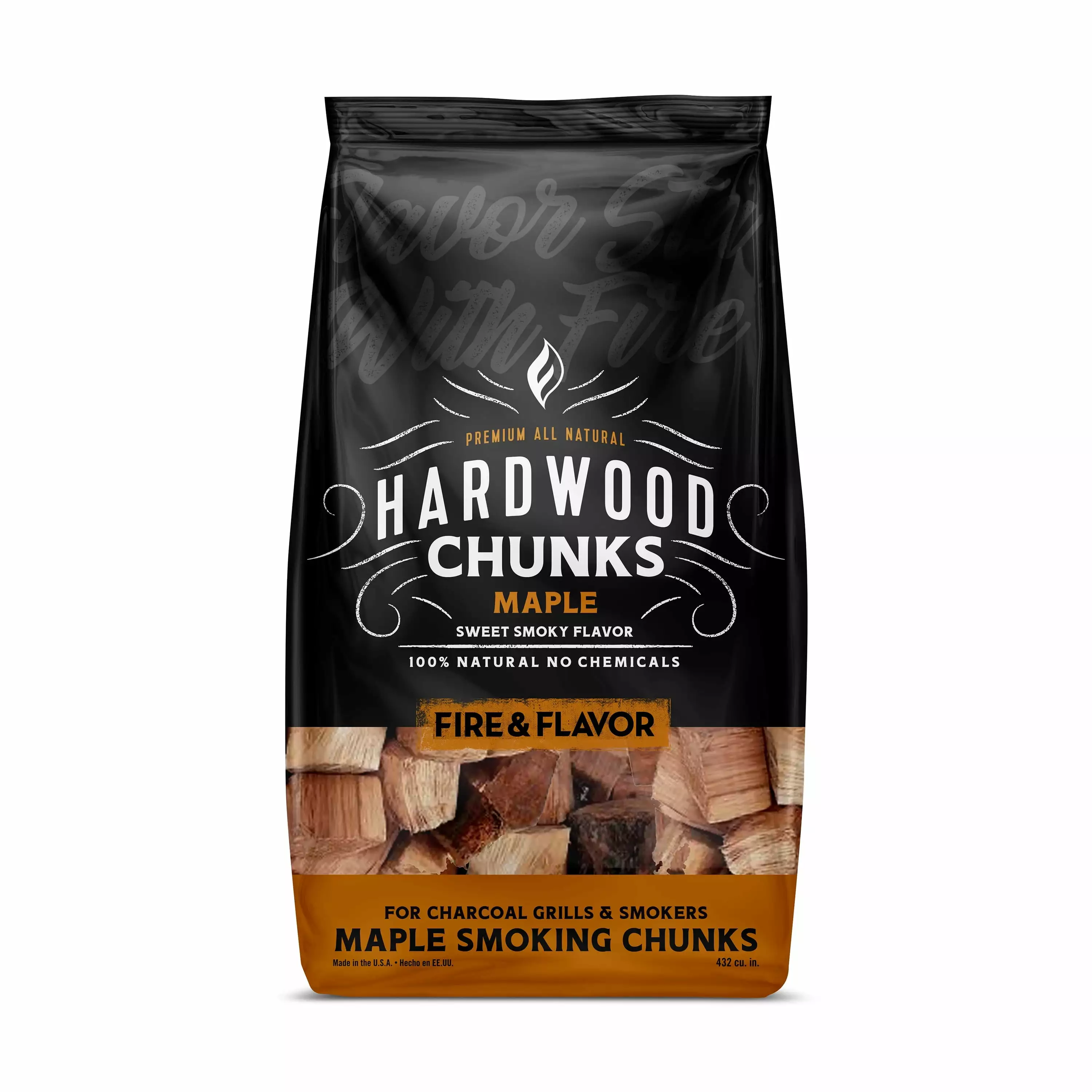 Fire & Flavor Luxury Maple Smoking Wood Chunks 4 Pounds Grilling