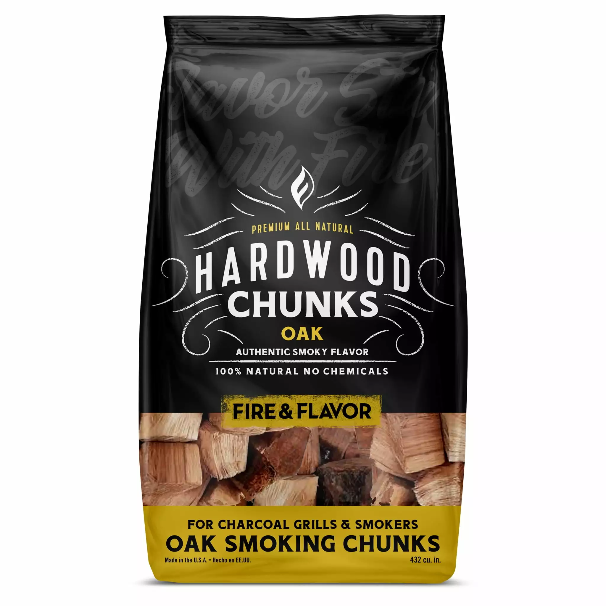 Fire & Flavor Luxury Oak Smoking Wood Chunks 4 Pounds Grilling