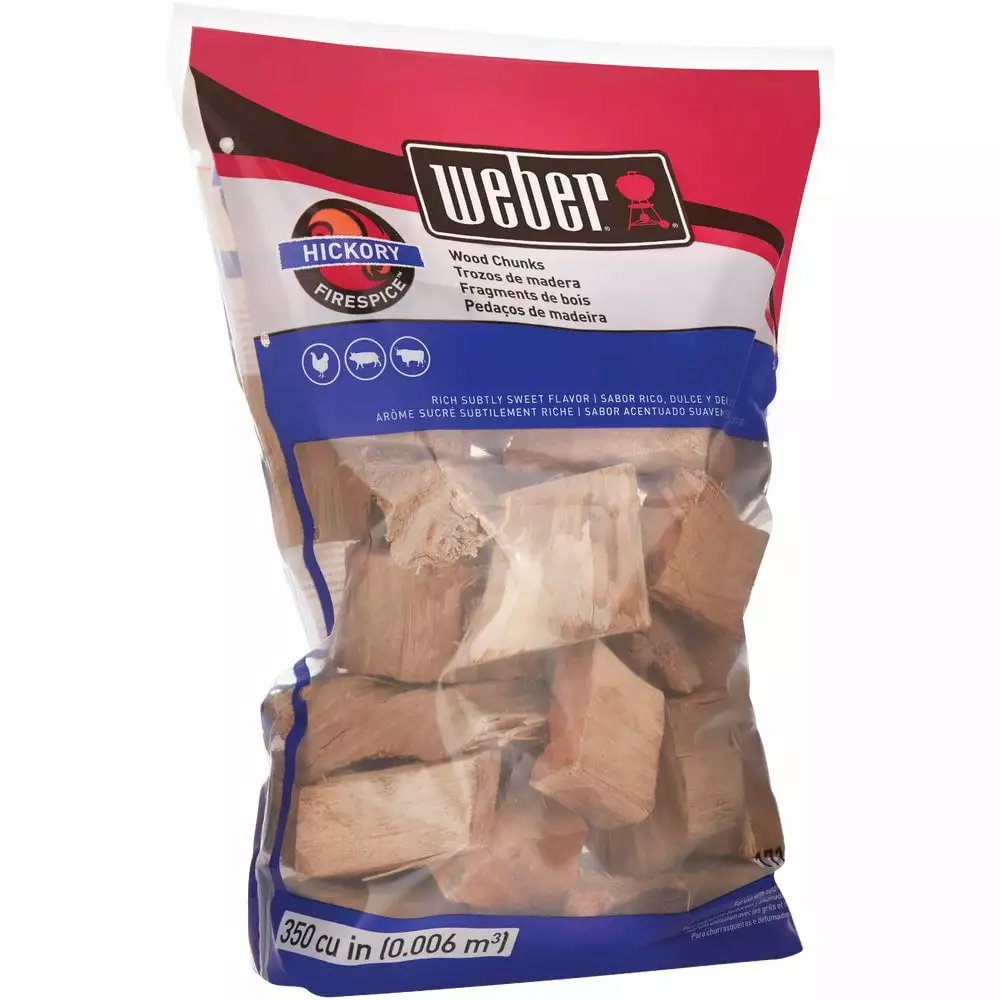 Weber Firespice 350 Cu. . Hickory Smoking Chunks BBQ Grilling