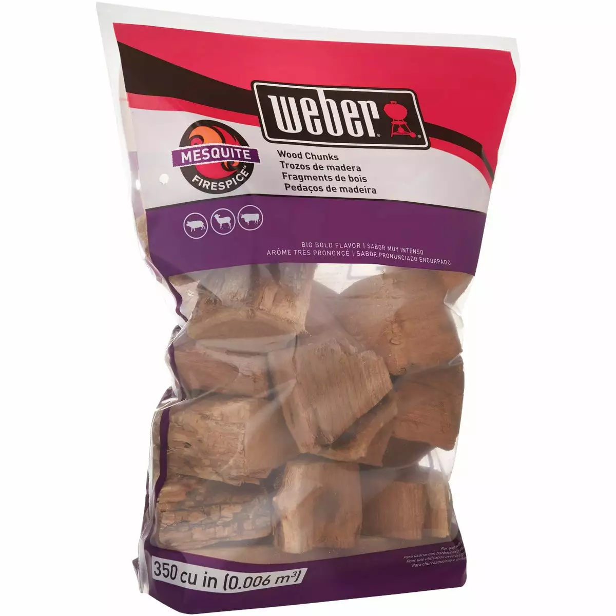 Weber Firespice 350 Cu. . Mesquite Smoking Chunks BBQ Grilling
