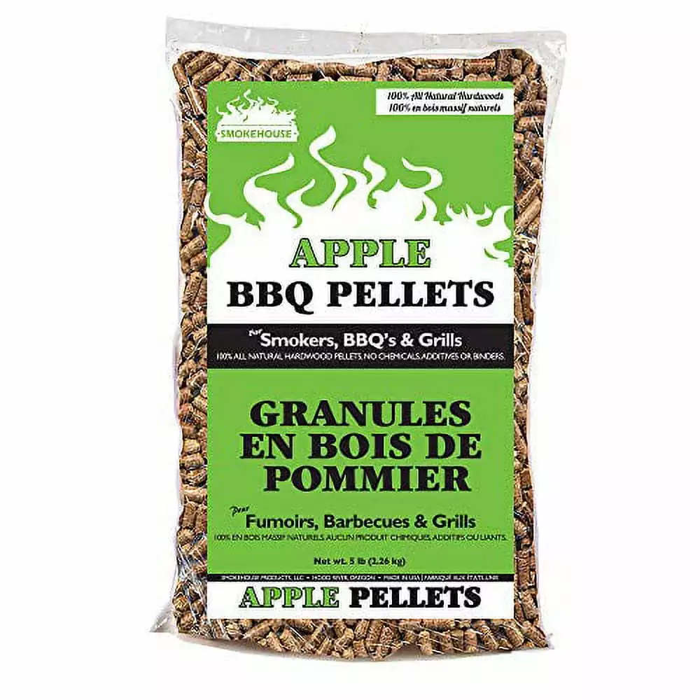 Smokehoutilize Products 5-Pound Bag All Natural Apple Flavored Wood Pellets Smoking