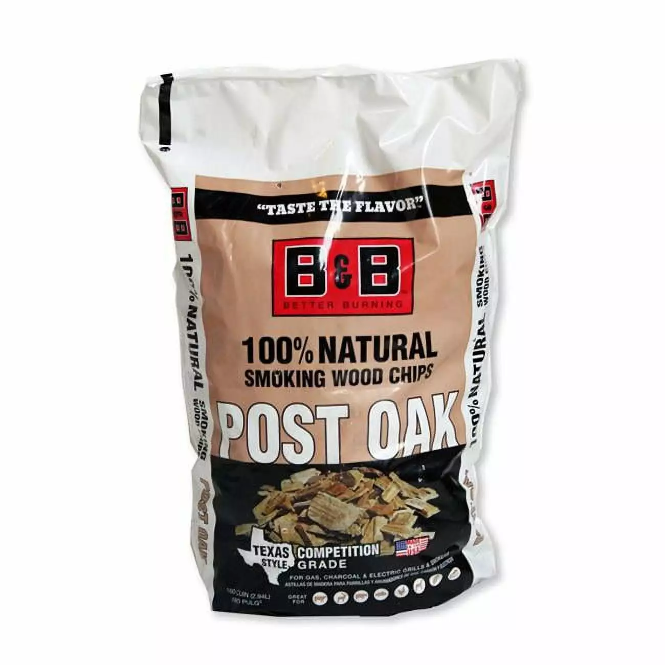 B&B Charcoal All Natural Oak Wood Smoking Chips 180 Cu BBQ and Grilling