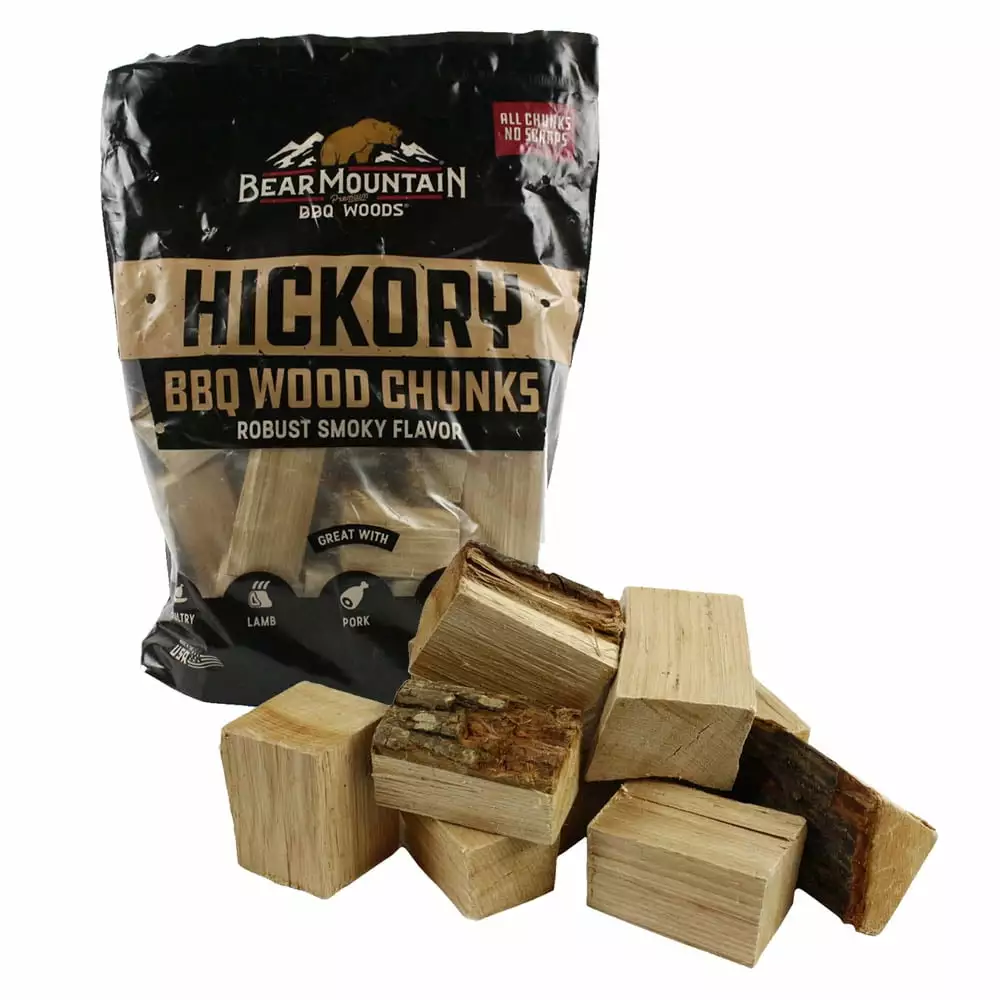 Bear Mountain Hickory BBQ Wood Chunks 350 Cu All Natural Hardwood Smoking Bear Mountain Premium BBQ Woods