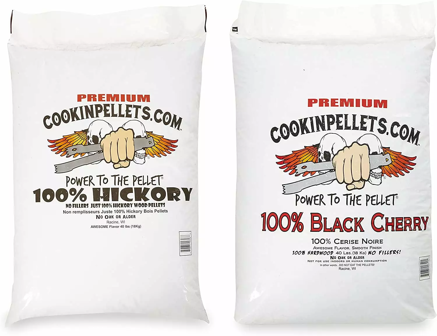 Black Cherry and Hickory Grill Smoker Wood Pellets - 40 Pound Bag Bundle BBQ and Smoking
