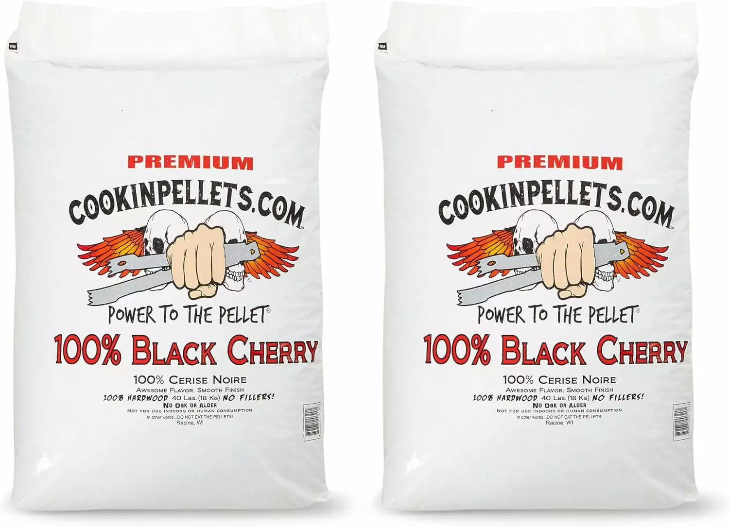 CookinPellets 40-Pound Luxury All-Natural Black Cherry Hardwood Grill Smoker Wood Pellets 2 Pack