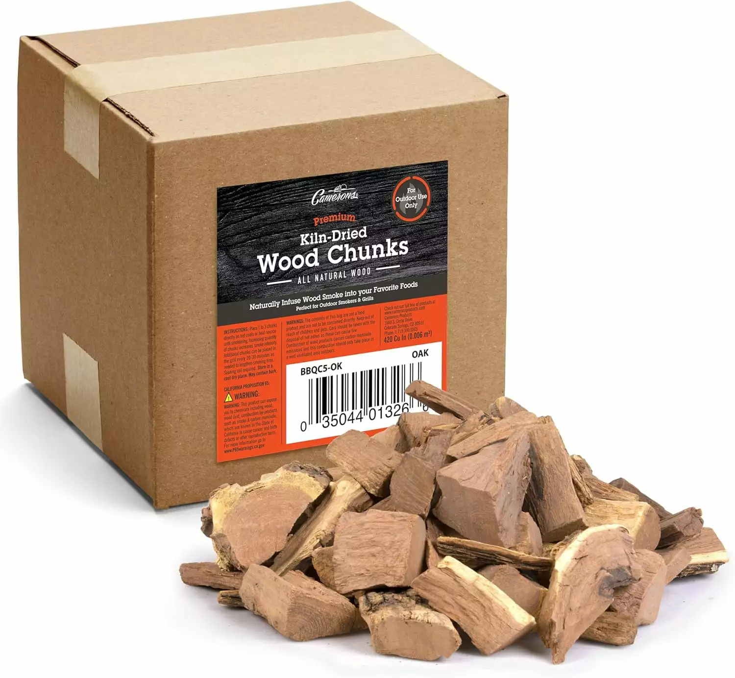 Camerons Products Small Bag BBQ Chunks Oak Smoking and Grilling