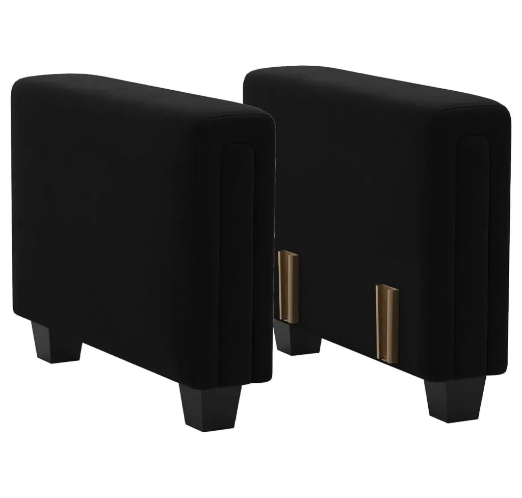 Exlonjet Velvet Armrest Module Modular Sectional Sofa Couch Side Armrest Black
