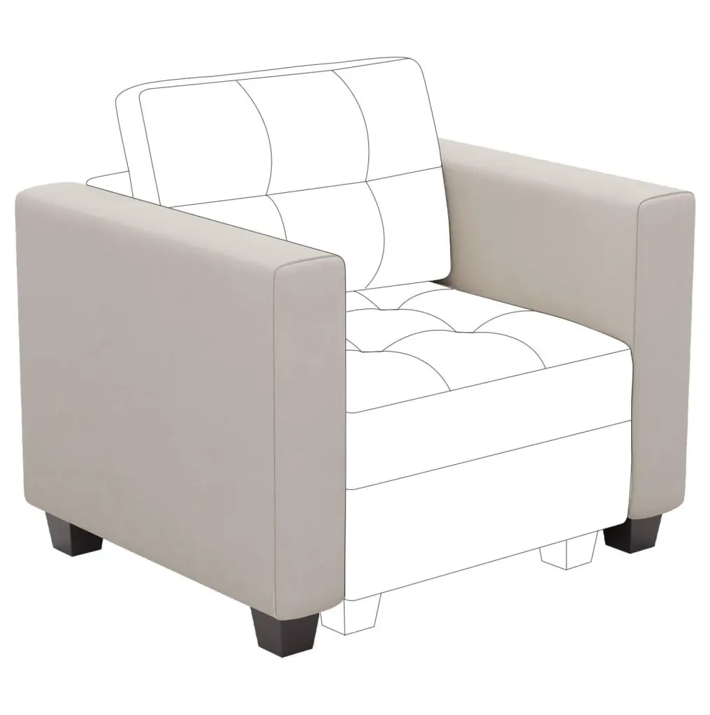 ZHAOTONG Velvet Side Armrest Modular Sectional Couch - Beige Armrest Module