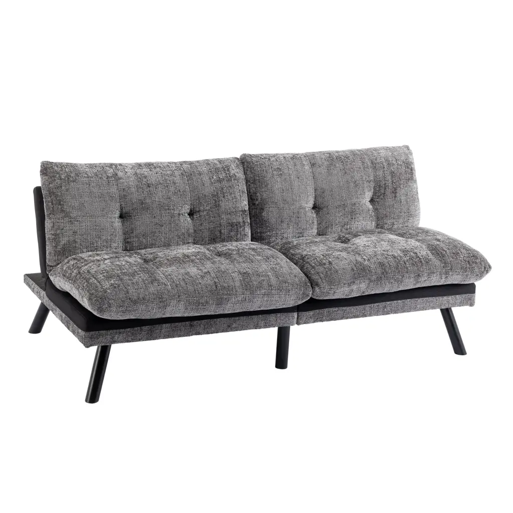 Modern Convertible Futon Sofa Bed Adjustable Backrest and Metal Legs Small Spaces Bed Bath & Beyond
