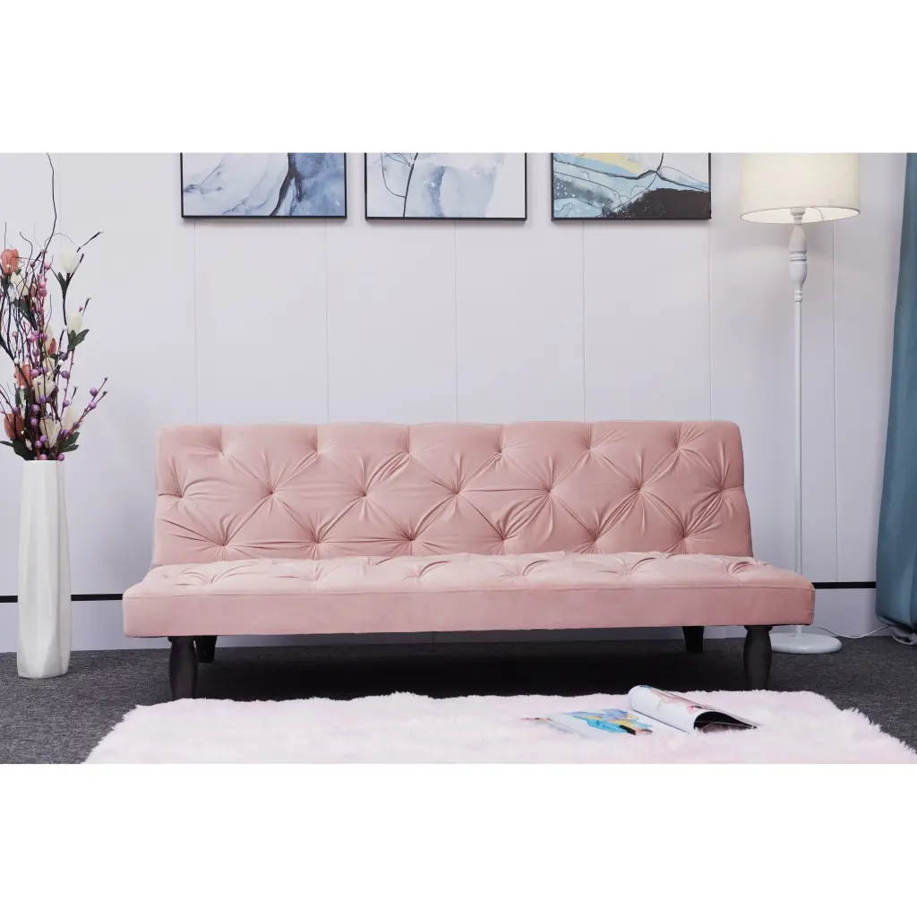 Velvet Folding Futon Sofa Bed Adjustable Loveseat Living Room and Bedroom Bed Bath & Beyond