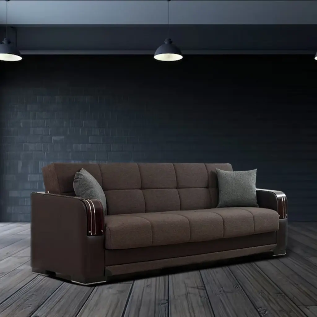 Dykman Brown Fabric Sofa Bed Go Green Woods