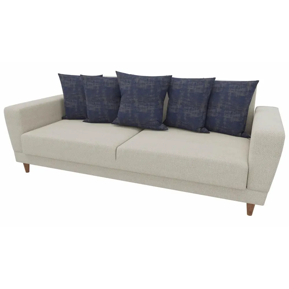 Diamond Modern Furniture Exclusive Dolce Fabric Sofabed Dolce 3-Seater Sofa Bed - Cream/Blue
