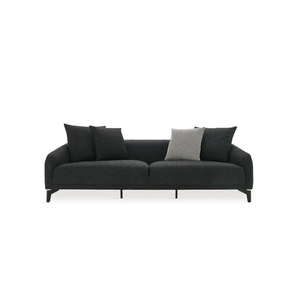 Diamond Modern Furniture Exclusive Maison Stationary Fabric Sofa Maison 3-Seater Sofa - Ebony