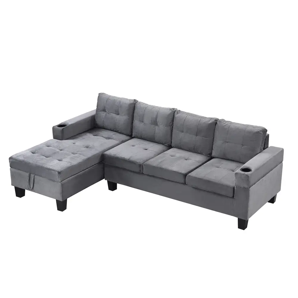 Modern Sectional Sofa Place L Shape Chaise Lounge And Storage