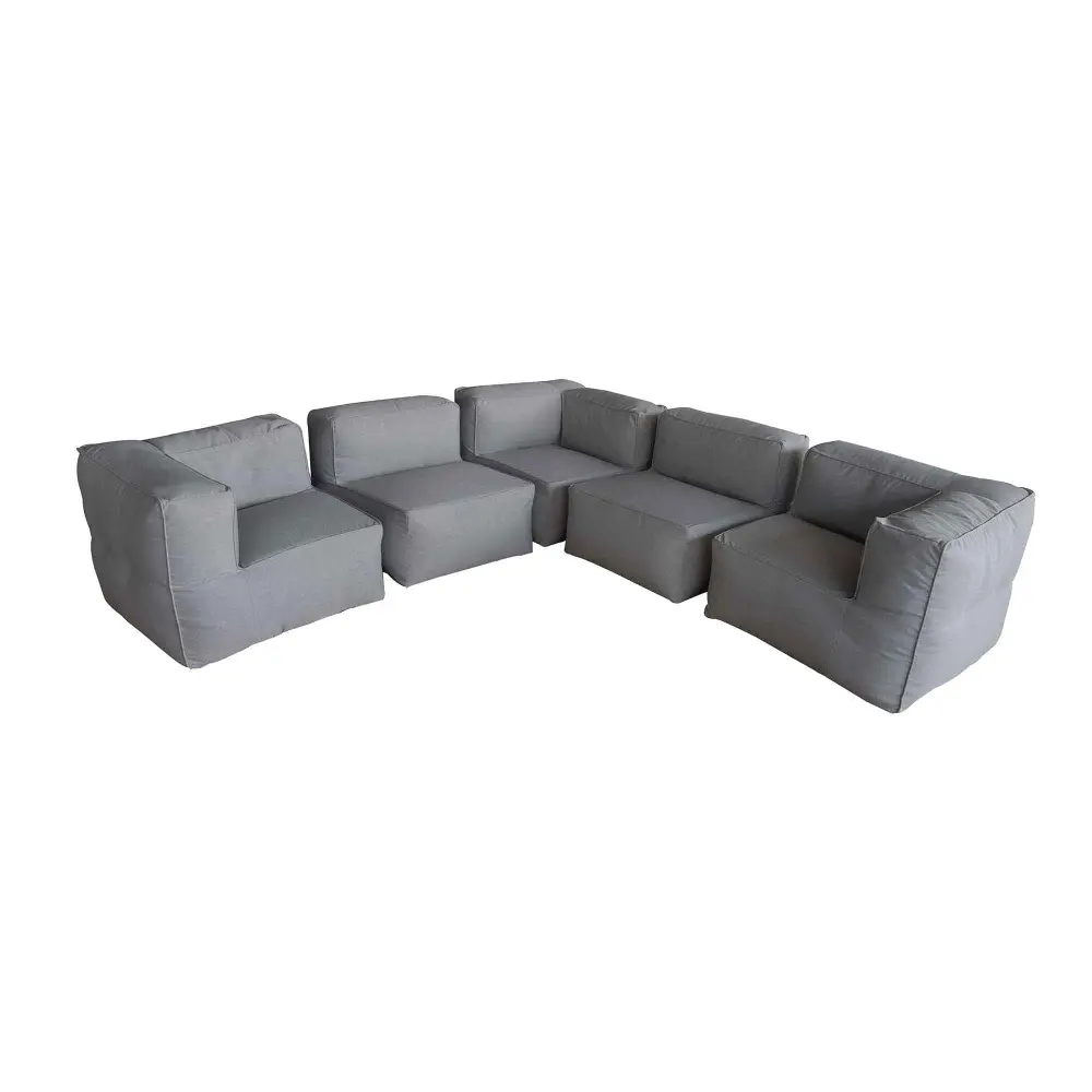 Modular Sofa Polystyrene Beads Indoor or Outdoor Use, 5 Pieces