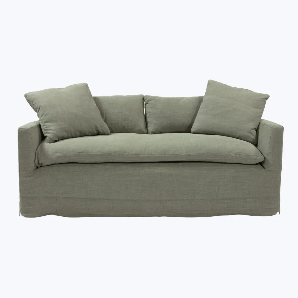 Elastic Hem Havana Curved Slipcovered Sofa