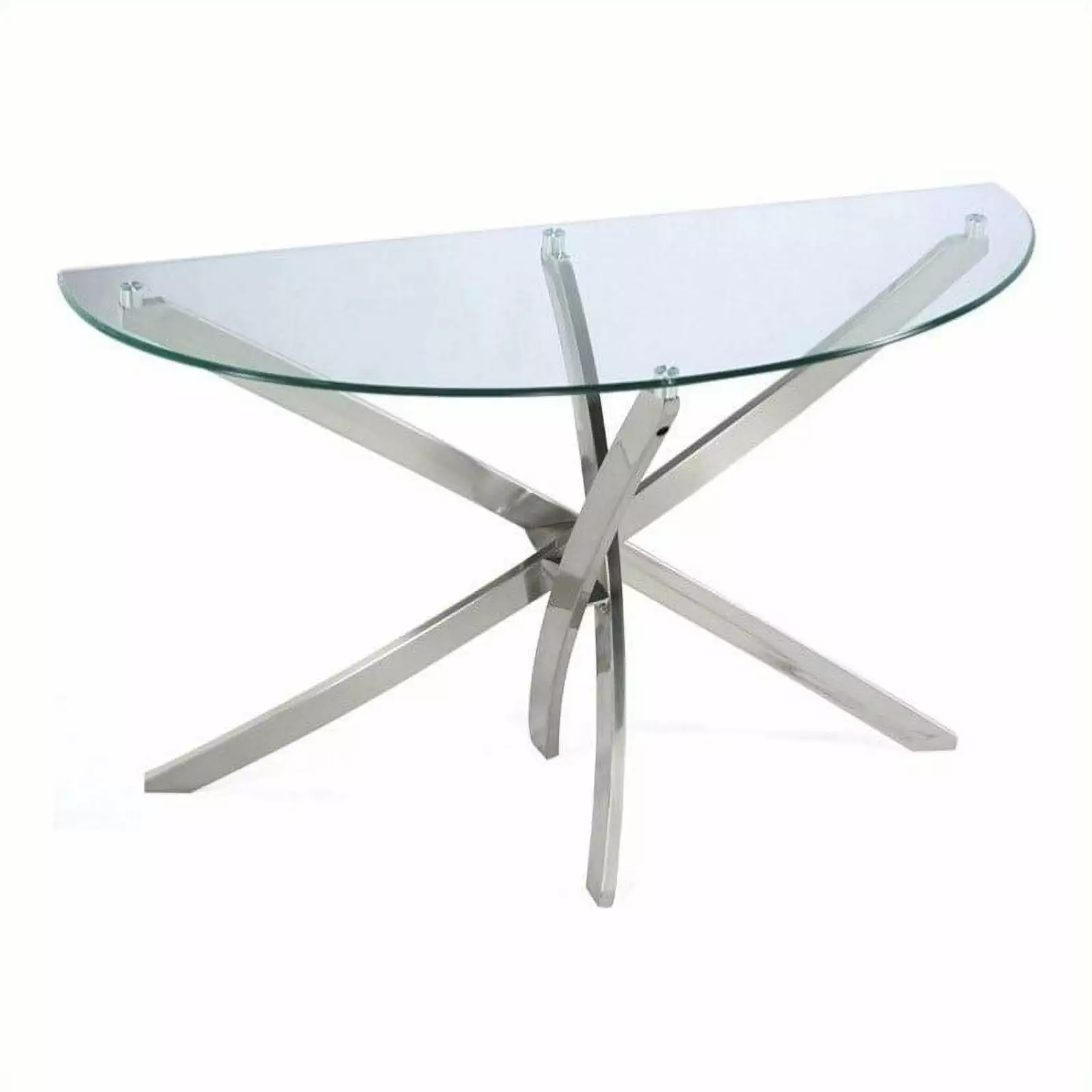 Magnussen Zila Sofa Table Brushed Nickel Finish Console Magnussen Home