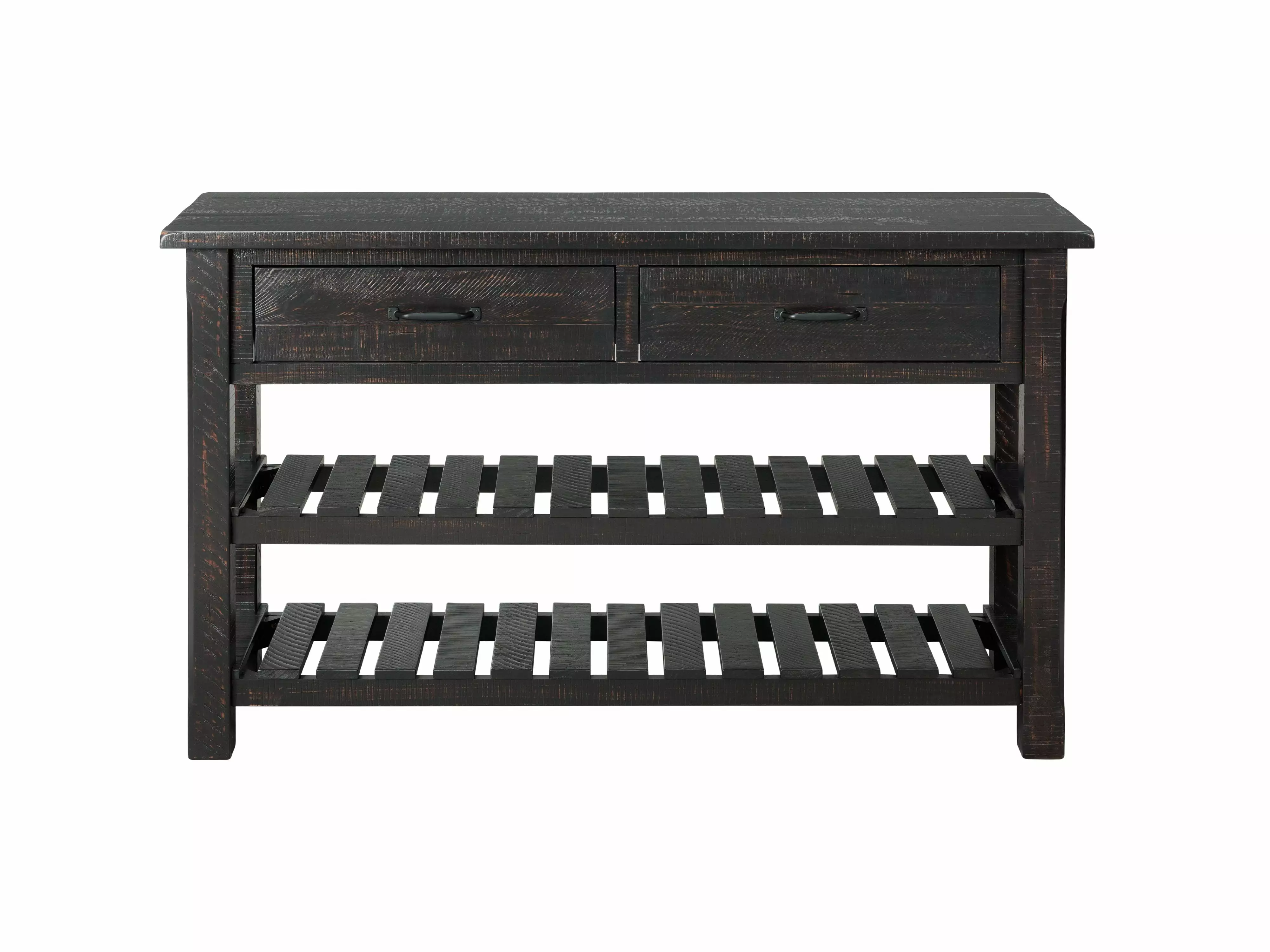 Martin Svensson Barn Door Solid Wood Sofa Console Table Antique Black - Stylish Living Room Accent Console Martin Svensson...