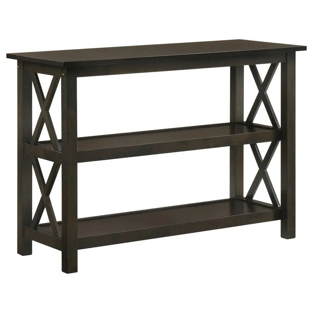 Rachelle Sofa Table 2-Shelf Deep Merlot Finish