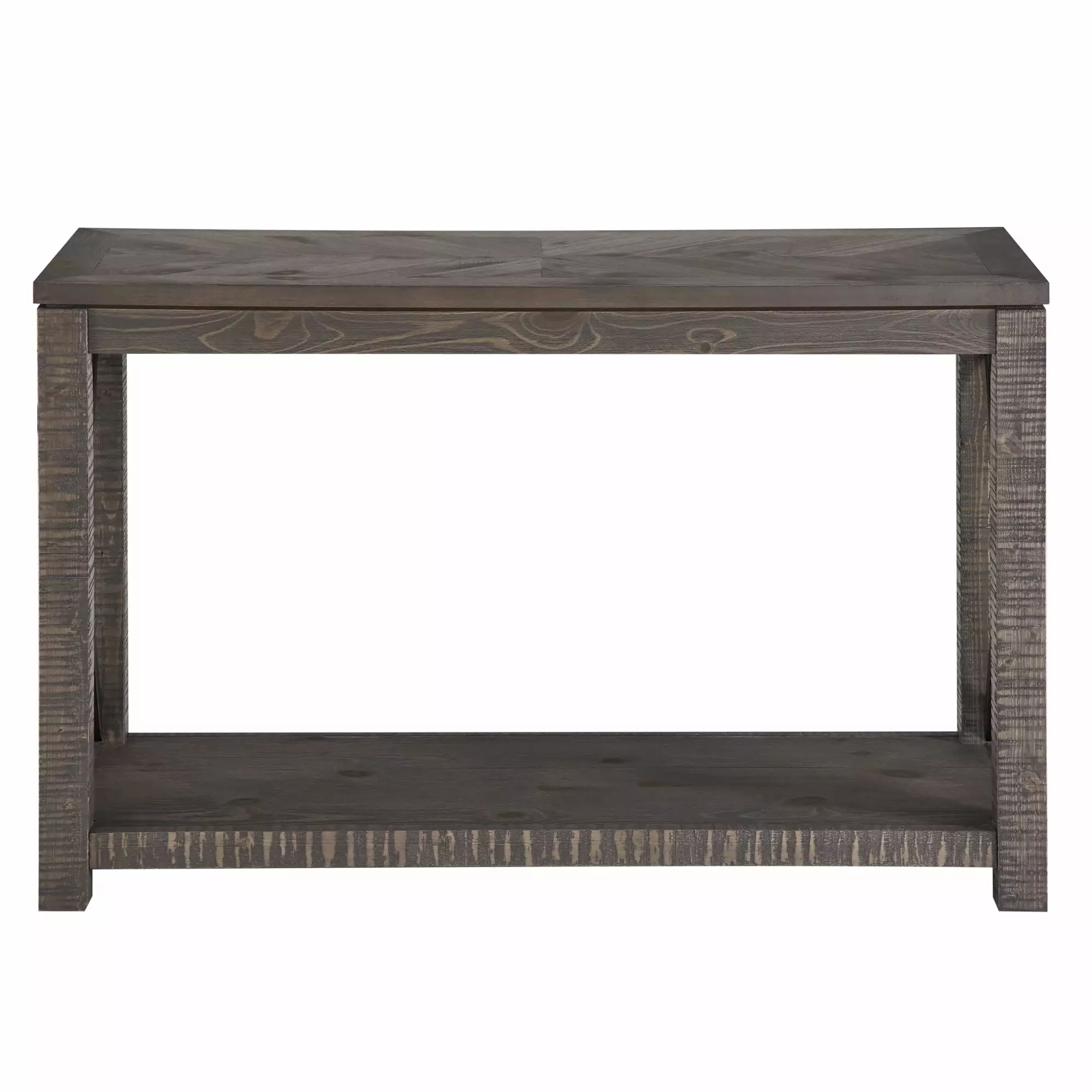 Steve Silver Dexter Distressed Driftwood Wood and Metal Sofa Table Console Steve Silver Company