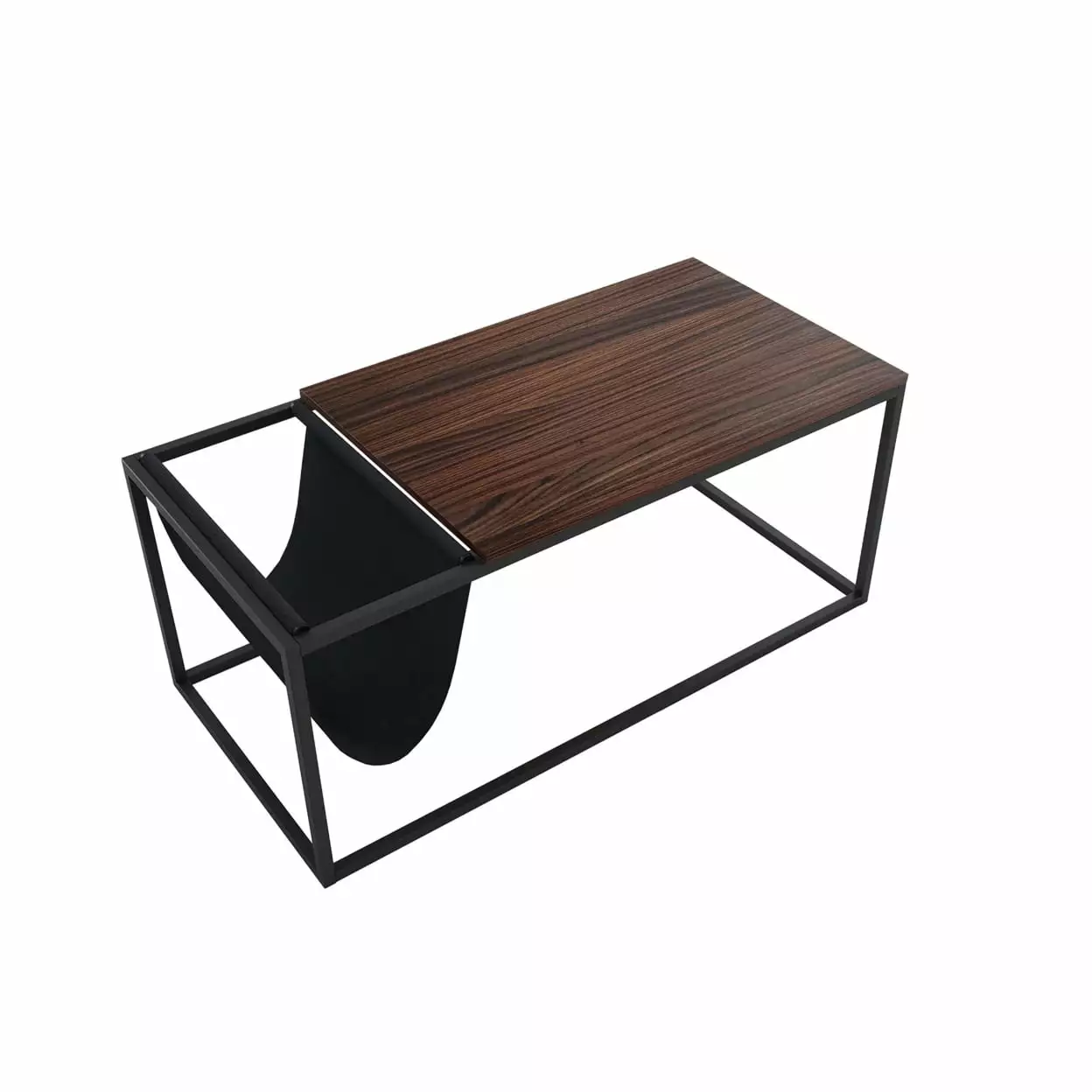 Riley Indoor Walnut Sofa Table Metal Frame and Canvas Hanger Console VIFAH