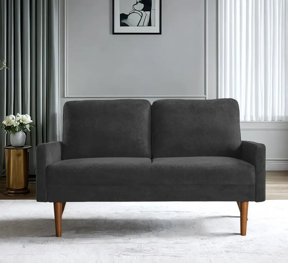 Accent Swivel Loveseat Sofa, European Style Elegant Design, Modern & Vintage Flair, Upholstered 2 Seater Couch