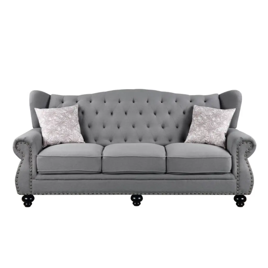 Ergode Gray Fabric Sofa 2 Pillows