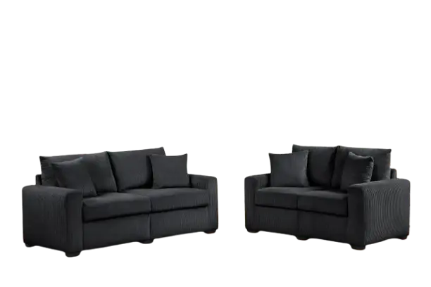 HH1123 Black - Sofa & Loveseat Place