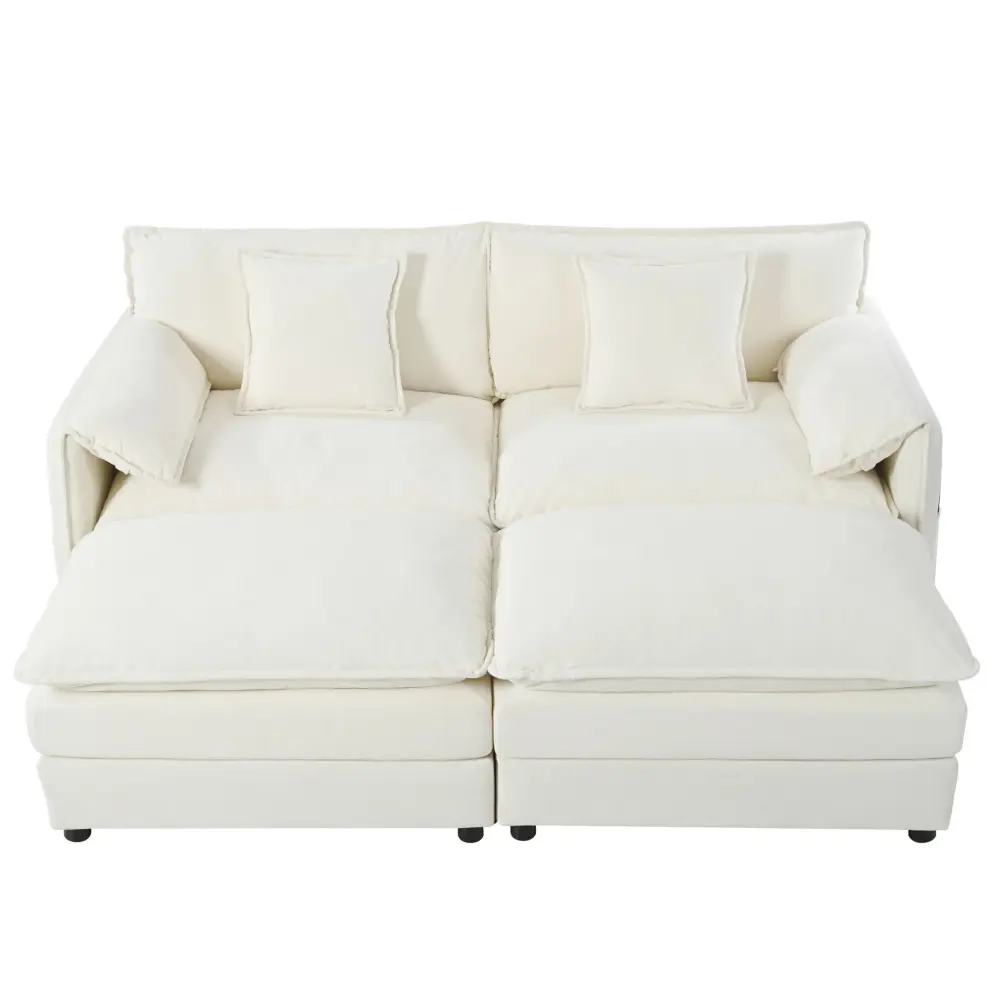 Media Console Modern Comfy Deep Seat Add-on Sectional Sofa Cloud Couch Ottoman
