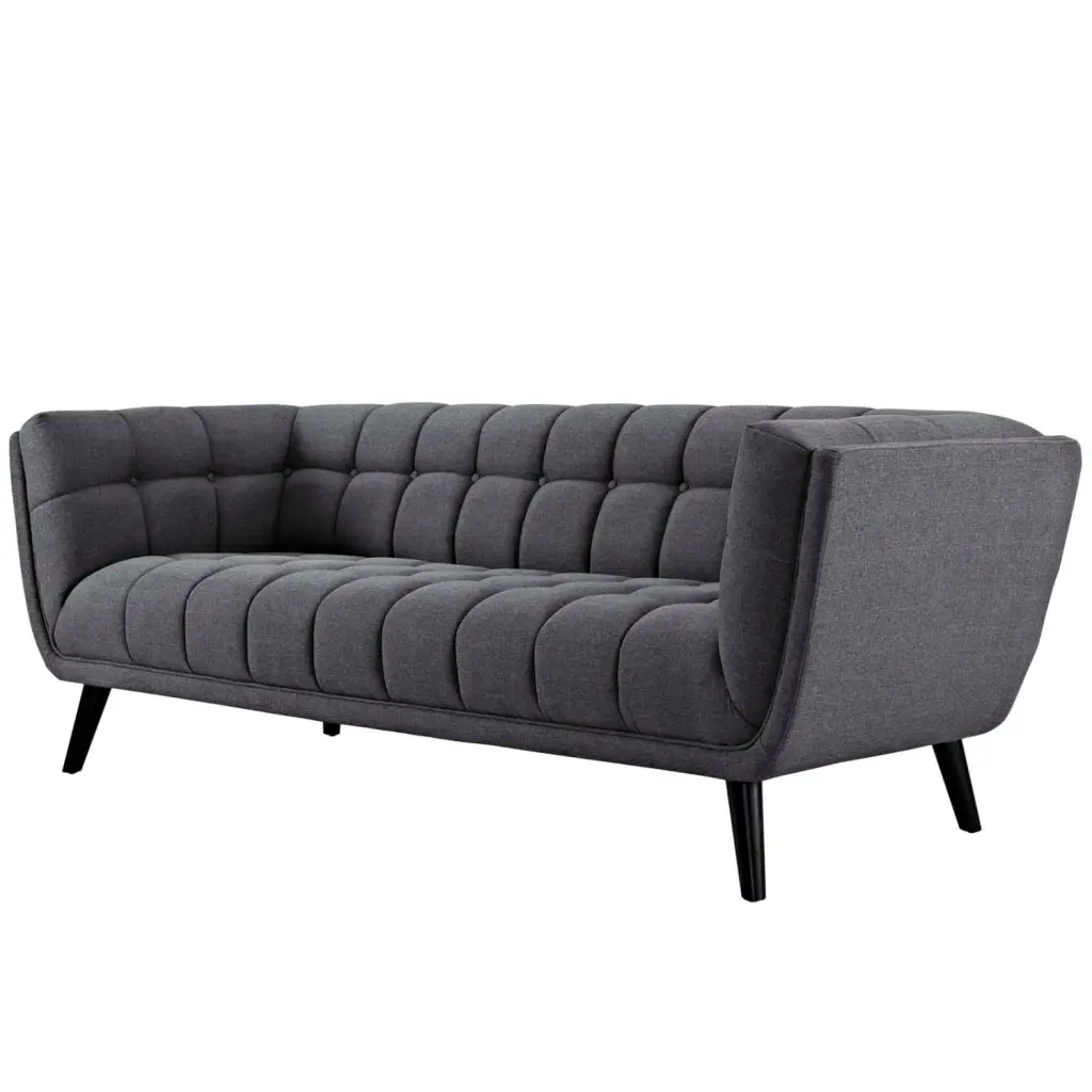 Modern Contemporary Gray Fabric Mid Century Living Room Sofa Couch