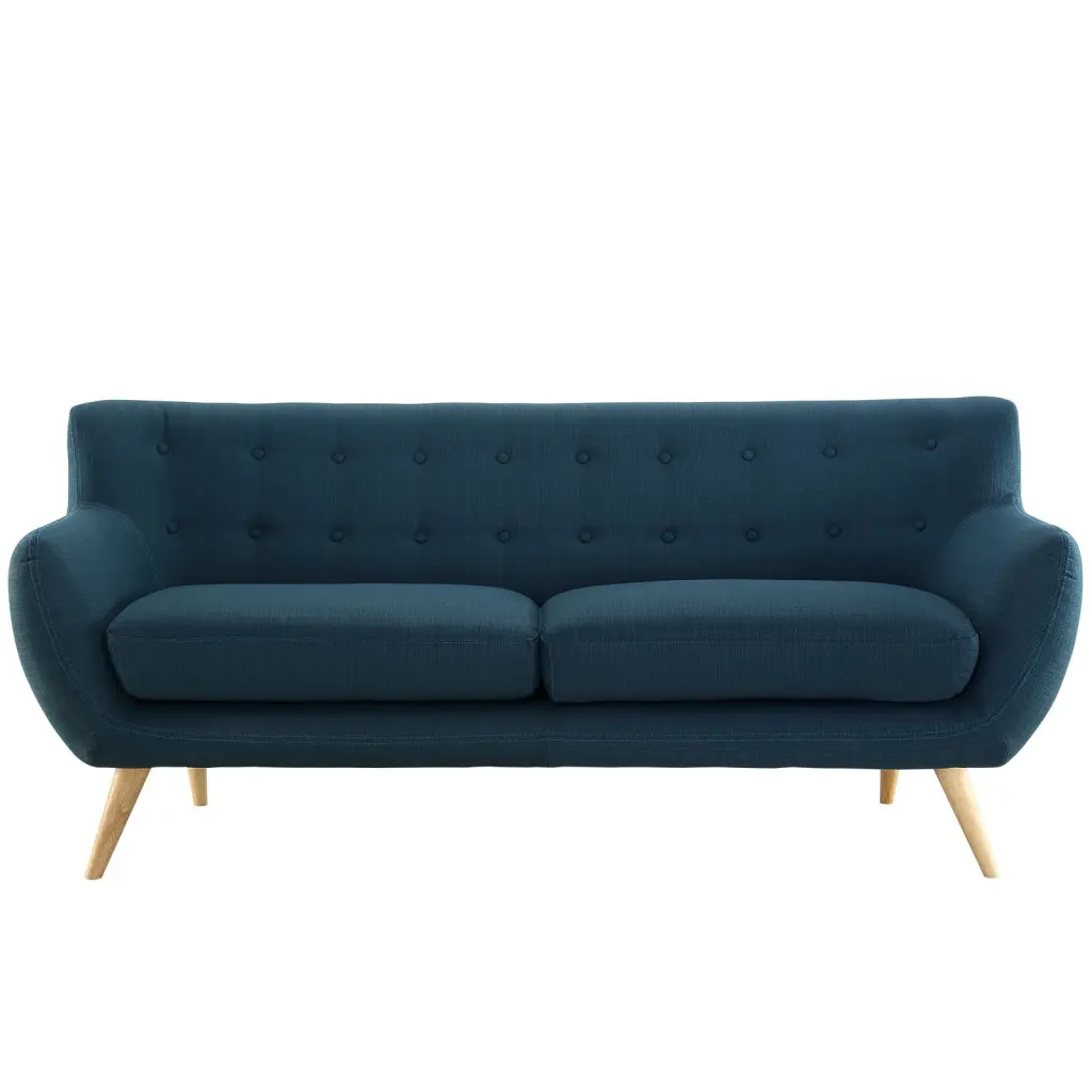Modern Contemporary Navy Fabric Living Room Sofa