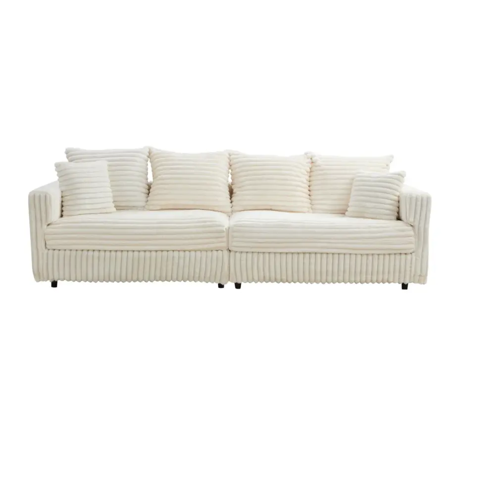 Modern Comfy Upholstered 4 Seat Sofa Cloud Couch, Deep Seat Soft Pillows