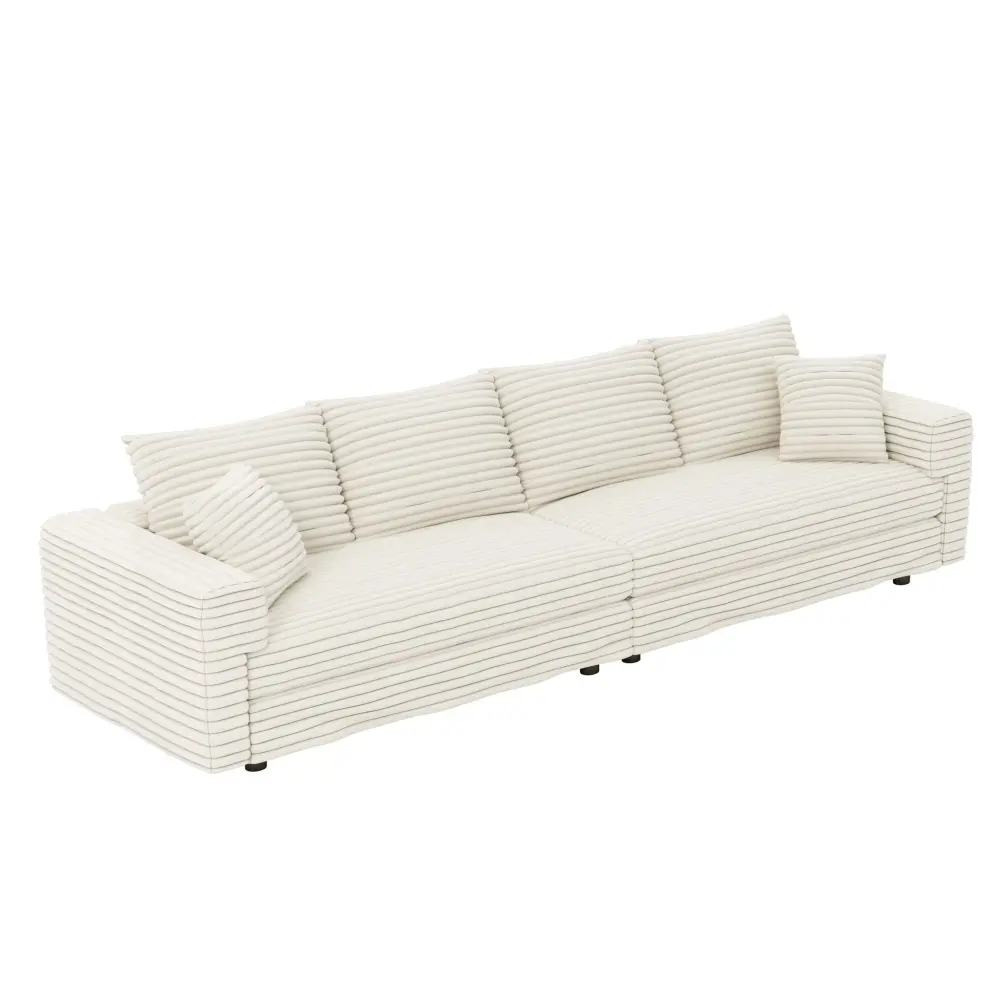 4 Seat Sofa, Up-to-date Comfy Upholstered Sofa Cloud Couch, Deep Seat Couches Soft Pillows Family Rooms