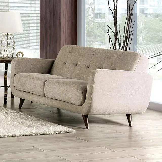 SIEGEN Beige Loveseat Modern Upholstered Sofa Living Room