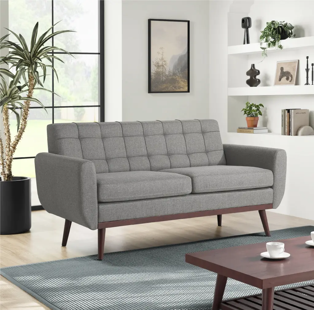 Serta Connor Modern Stationary Sofa Grey Fabric Living Room Furniture
