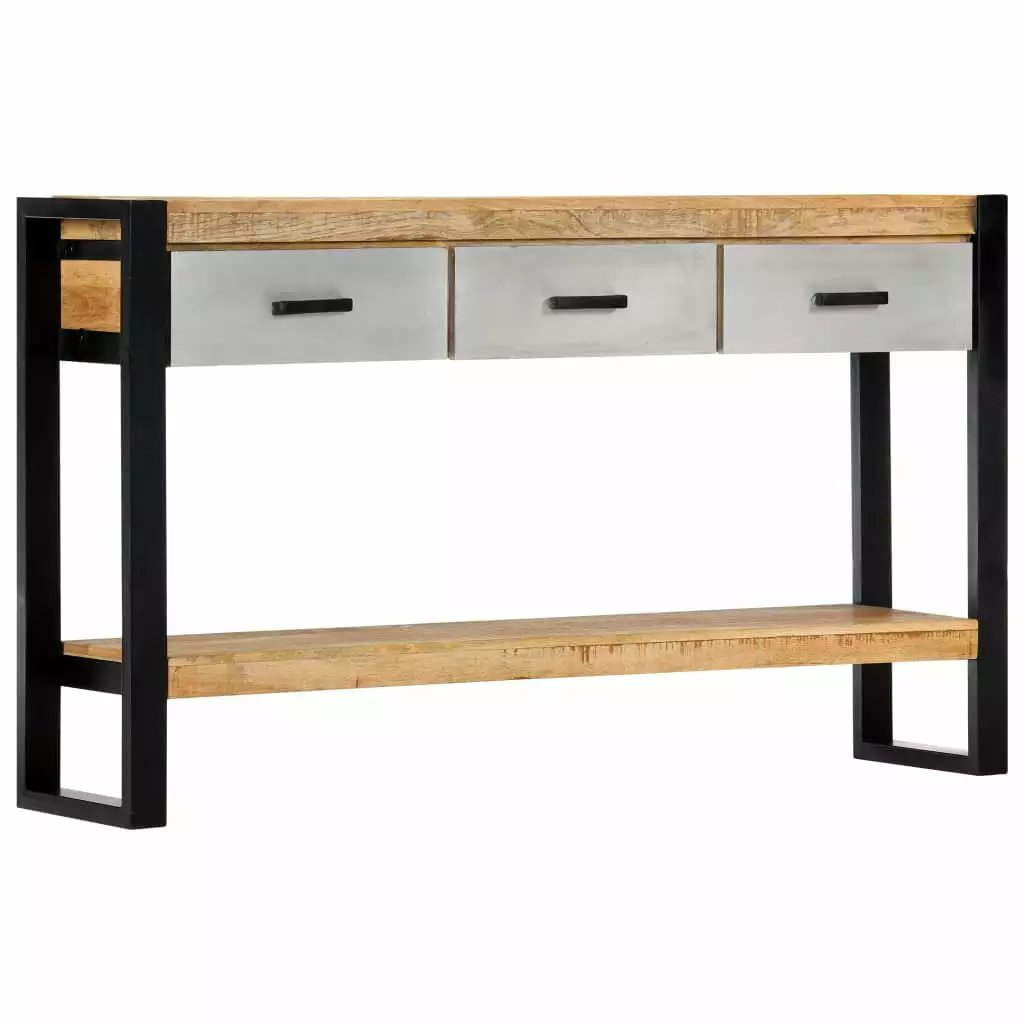 Solid Mango Wood Console Table 51.1x11.8x29.9 Inches Living Room Console Anself