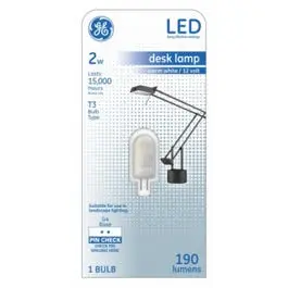 LED T3 Light Bulb Warm White Frosted Non-Dimmable 190 Lumens 2-Watts Miniature Bulb GE
