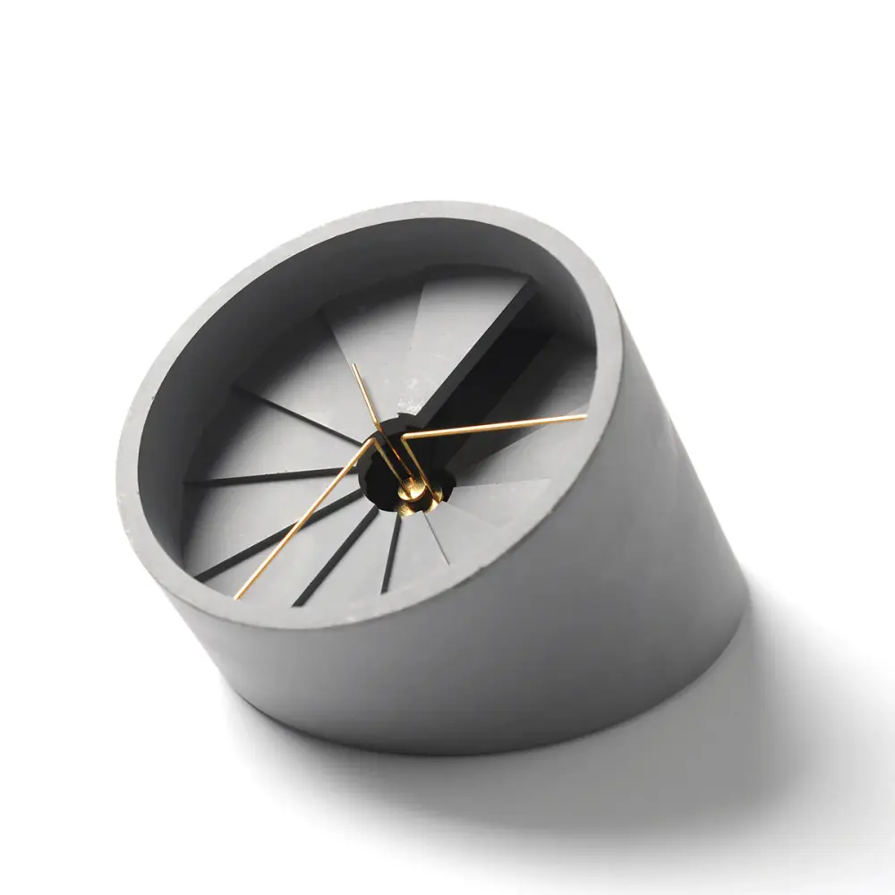 4th Dimension Table Clock (Gold/ Grey)