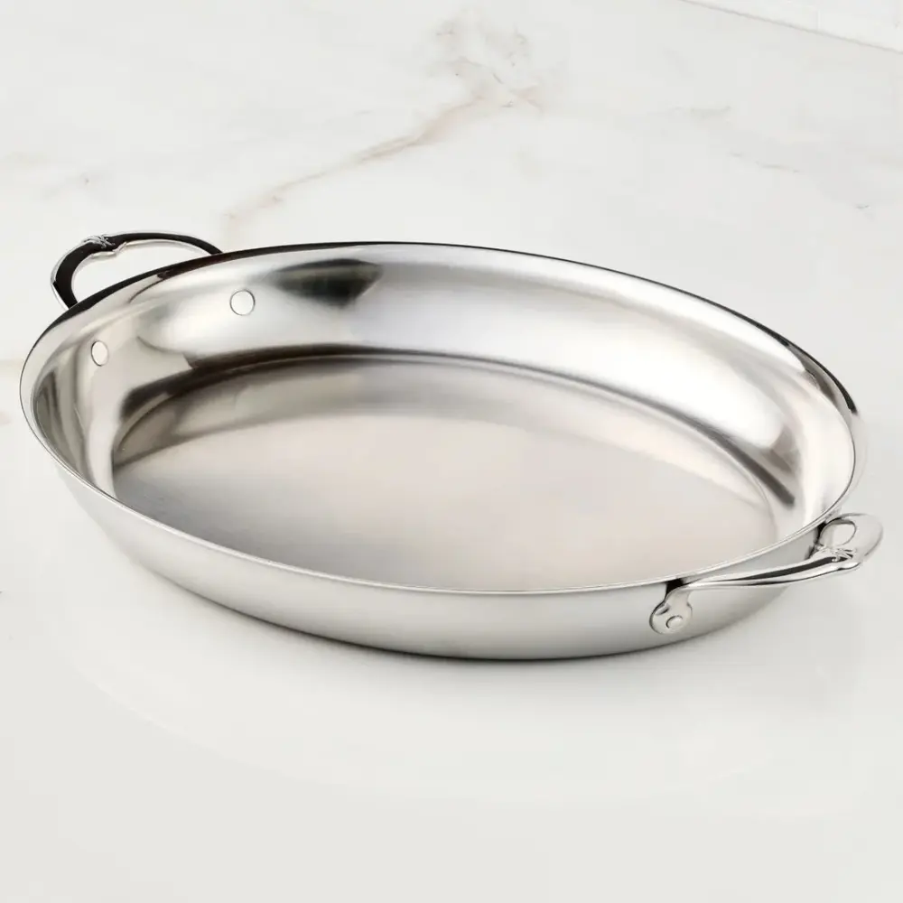 Provisions Stainless Chromed Large Clad Oval Au Gratin