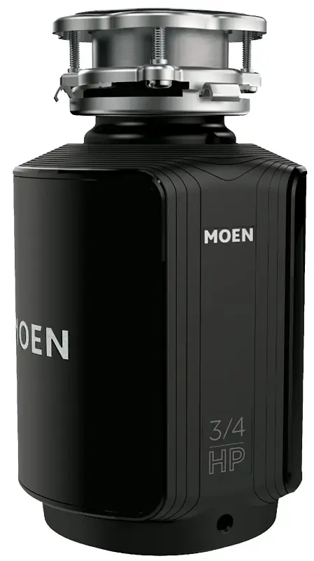 Moen Ex Host Series EX75C Garbage Disposal, 32 oz Grinding Chamber, 3/4 hp Motor, 115 V, Polymer/Stainless Steel, Ebony