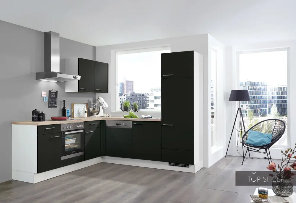 nobilia corner kitchen Touch 340 onyx supermatt 250x250 cm configurable - without highboard