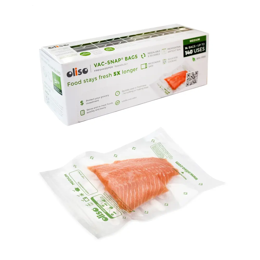 OLISO VAC-SNAP MEDIUM (QUART) BAGS (14/CT)