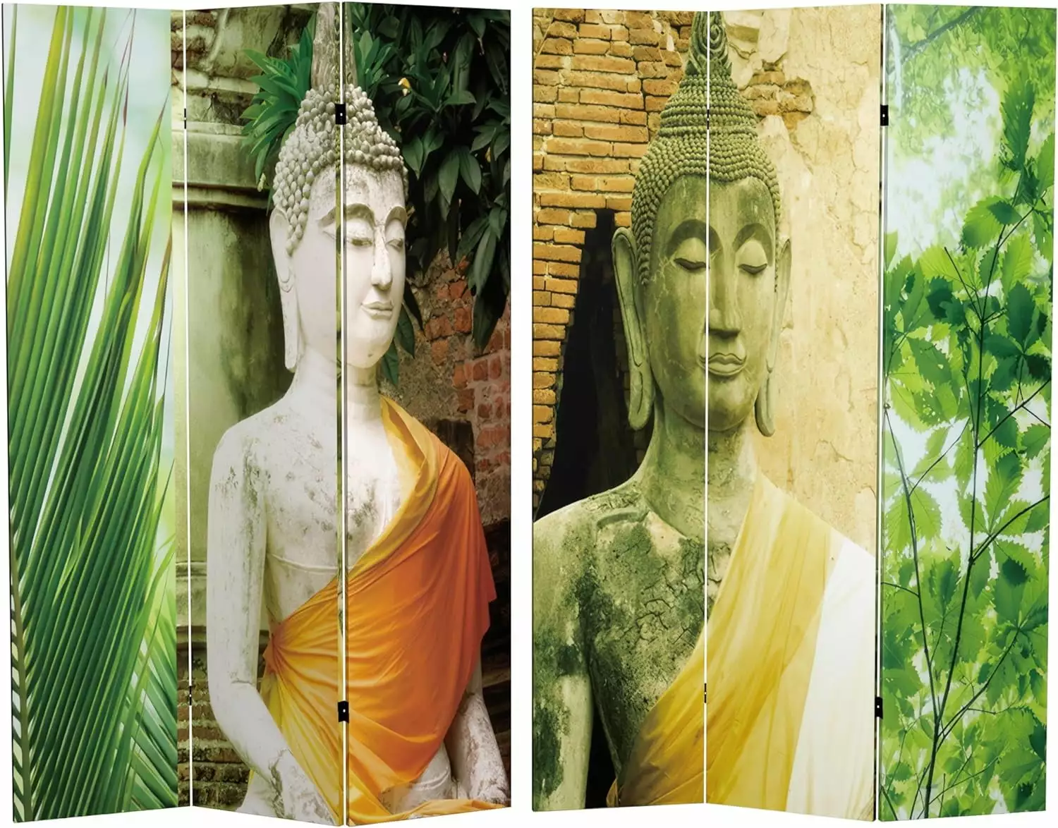 Oriental Furniture 6 ft. Tall Draped Buddha Double Sided Room Divider KUANGHENG
