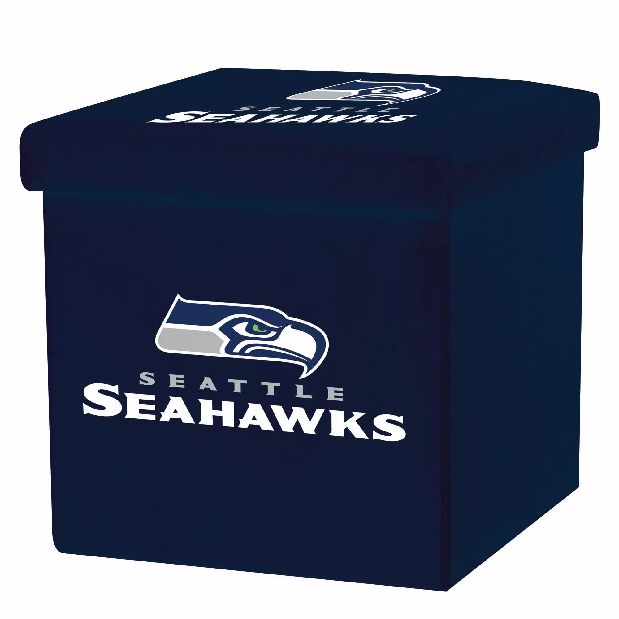 Franklin Sports NFL Seattle Seahawks Storage Ottoman Detachable Lid - Team Logo Footrest Bench Ottomans