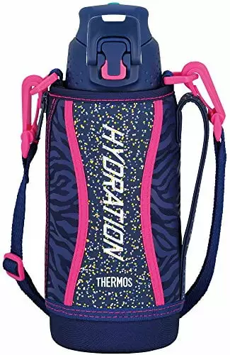 Thermos One-Touch Open Vacuum Insulated Sports Bottle 800ml Navy Pink FFZ-801F NV-P