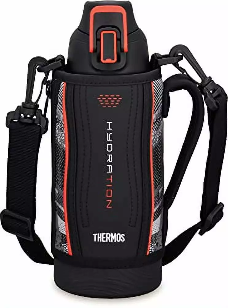 Thermos Vacuum Insulation Sports Water Bottle 0.8L Black Valencia FHT-802F BKV