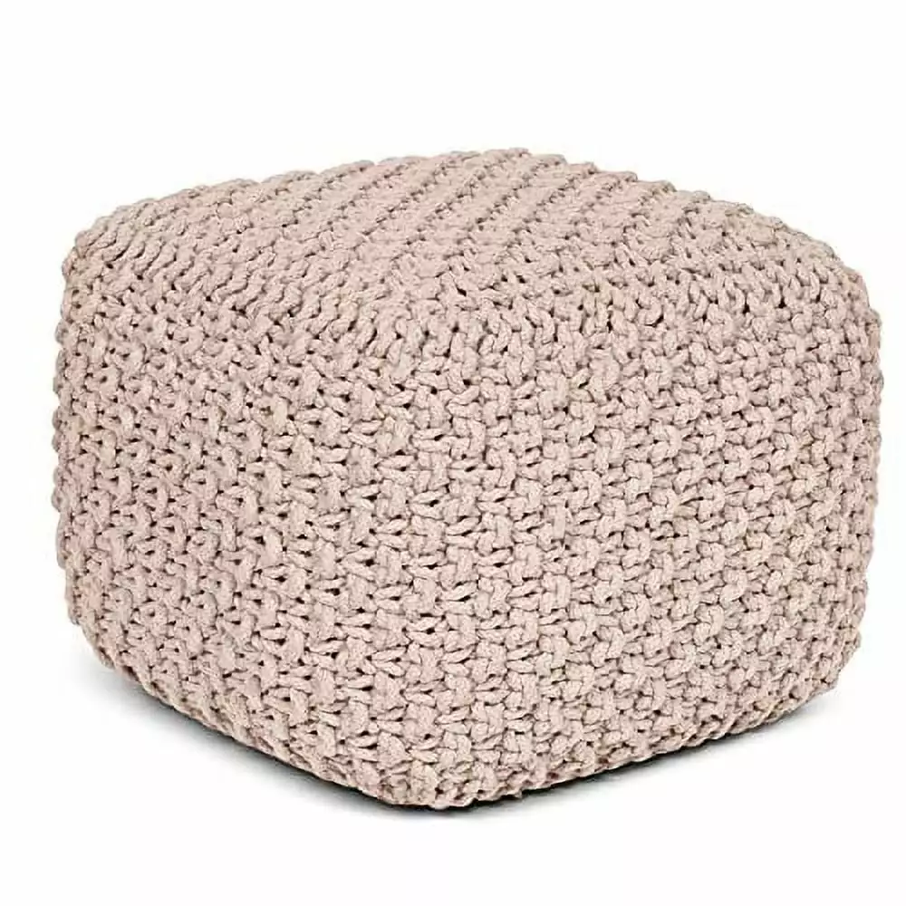 BirdRock Home Square Pouf Foot Stool Ottoman Natural Living Room & Bedroom
