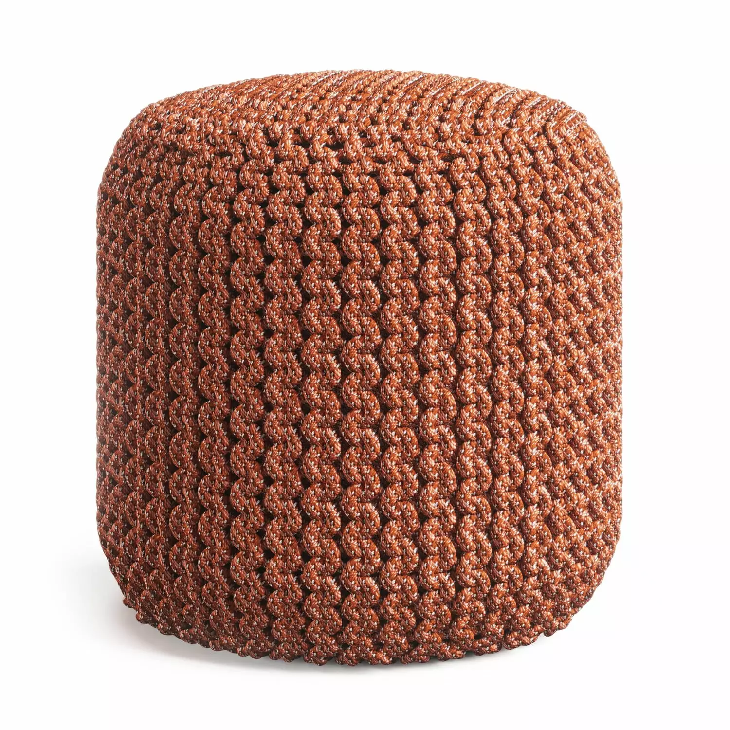 Simpli Home Wynne Pouf Orange Polyester