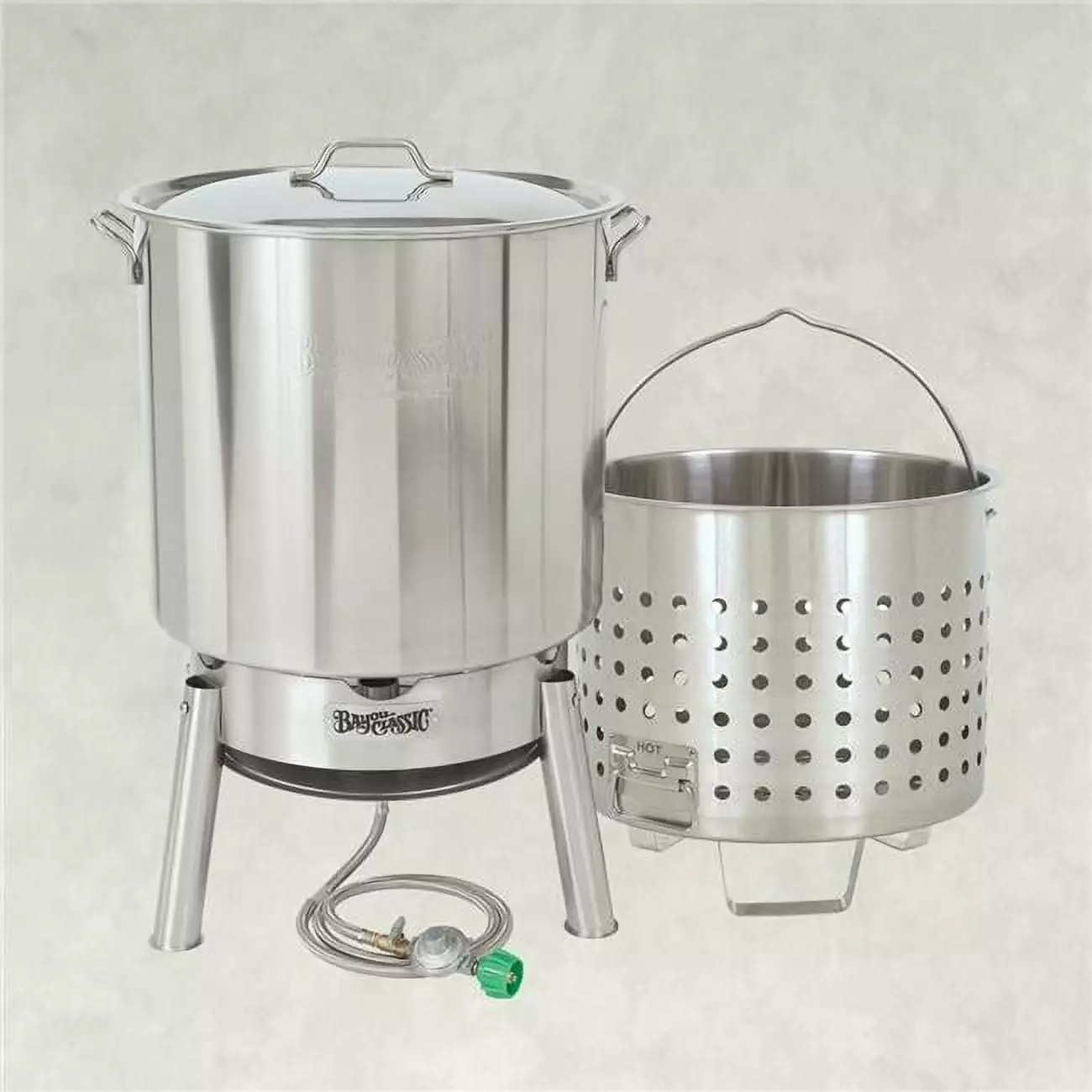 Bayou Timeless KDS-982 82 qt Stainless Steel Boil and Seafood Kit Large Gatherings Bayou Classic