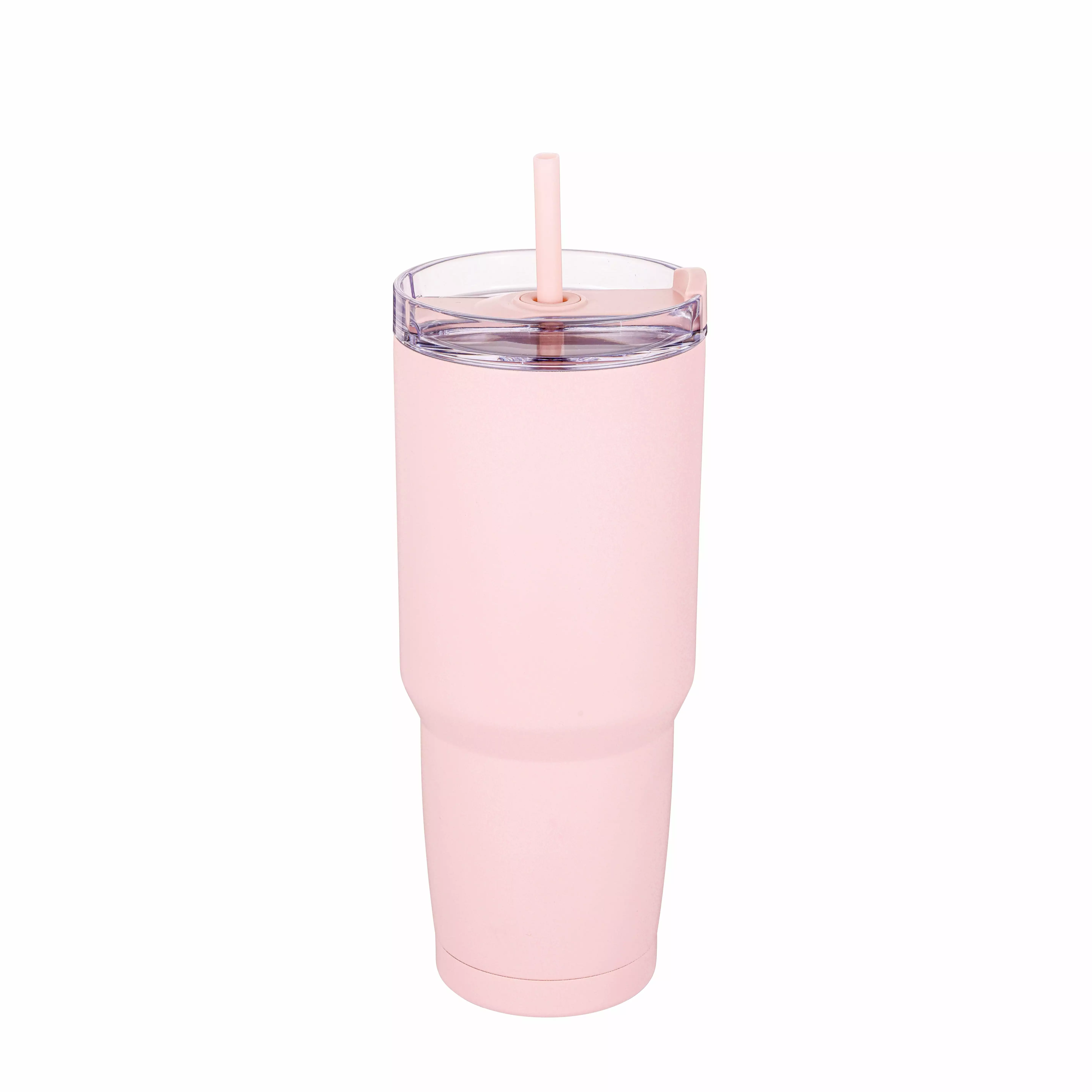 Mainstays 30 fl oz Stainless Steel Tumbler 2 1 Function Lid Pink